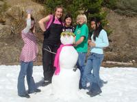 Danijela and Amber built an awesome snowman