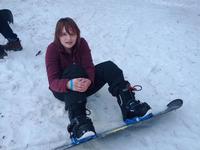 Monica snow boarding