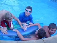 Jason enjoying Ryan's pool