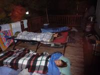 Sleeping out on the deck with the raccoons
