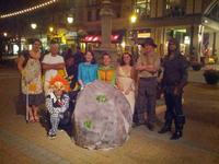 At Santana Row with our costumes