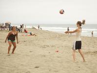 Carina and Marlen playing volleyball