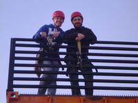 Our fearless leaders Kim and Matt before the zip line