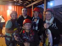 Getting suited up for zip lining