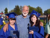 Carmen and Camille with Pastor Rich at High School Graduation