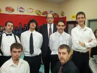 The guys with their mustaches at the Spaghetti Dinner