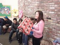 Ashley opening her gift