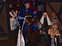 A wiseman coming in on a camel at Bethlehem