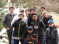 The youth boys at winter camp
