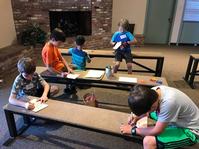 Grade K-3 Boys making crafts to share Jesus' Love