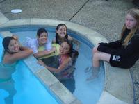 The girls hangin' in the hot tub