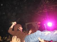 Camille crowd surfing at the Kutless concert