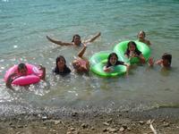 Swimming in the lake