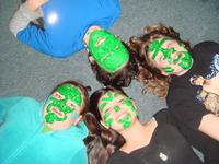 Emily, Josh, Amber, and Athena getting leprecauned