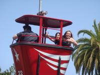 Camille and Emily flying over Great America