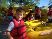 Justen making sure our raft is sea worthy