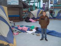 Tent camping on the boardwalk