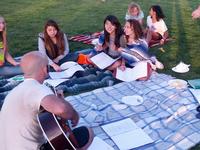 Worshiping outside at Matty's