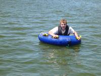 Matty getting ready for some tubing