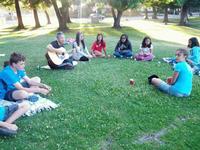 Worship on the lawn at Central Park