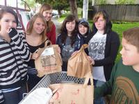 Collecting can food from the neighbors