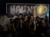 The boys before going in the scary haunted house