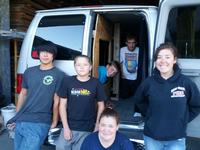 The crew working on the Haunted Van for Trunk or Treat