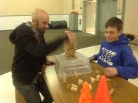 Jerry and Jason quickly building the tallest Christmas tree ever