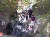 The boys checking out Basin Falls