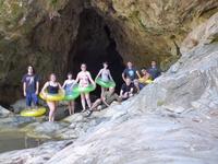 At the entrance to the Natural Bridges cave