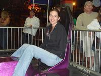 Jelena riding the bumpy cars