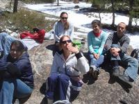 Snow on top of Yosemite Falls