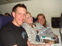 Chris, Ashlee, and Danijela on the way to Mexico