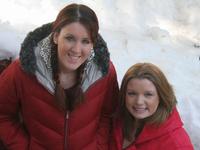 April and Carolyn in the snow