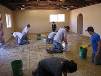 Finishing up the tile work