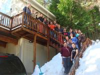 Group shot at the cabin