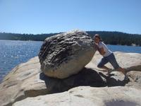 The final part of Liz' journey to roll this rock into the lake.