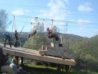 Lexi and Danijela on the zip line