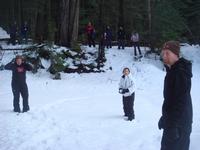 Snowball fight stand-off