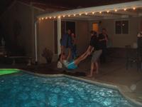 Karena being thrown in pool