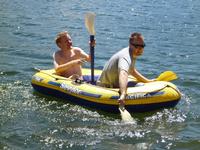 Chris setting up the "Oar Sail" and Matt working the "Oar Hands"