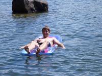 Paul relaxing in Lake Alpine