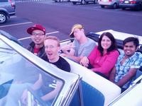 6 in a convertible for Ice Cream