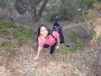 Rachel taking a shortcut on the path