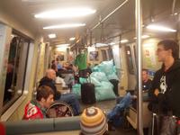 On BART to handout clothes in SF