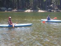 Exploring lake Alpine on kayaks