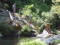 Unfortunately we had to cross the river next to a naked guy.