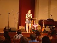 Stephanie sharing on Youth Sunday