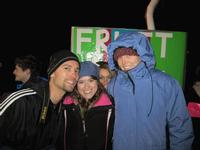 Robert, Lexi, and Kim at the boxsled derby