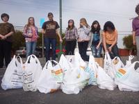 Bags of food from the neighborhood